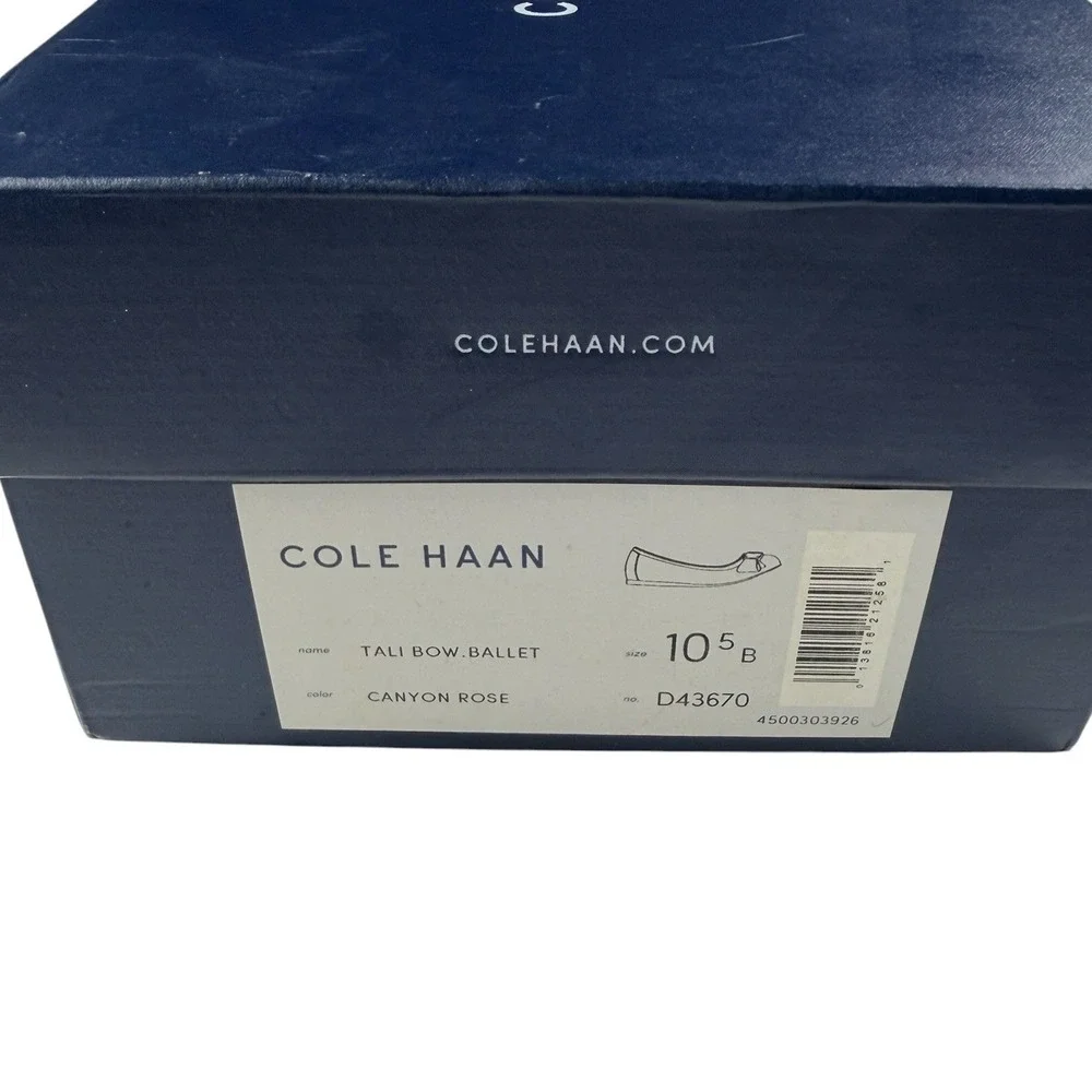 Cole Haan Tali Bow Ballet Flats Canyon Rose Pink Leather D43670 Womens 10.5 B